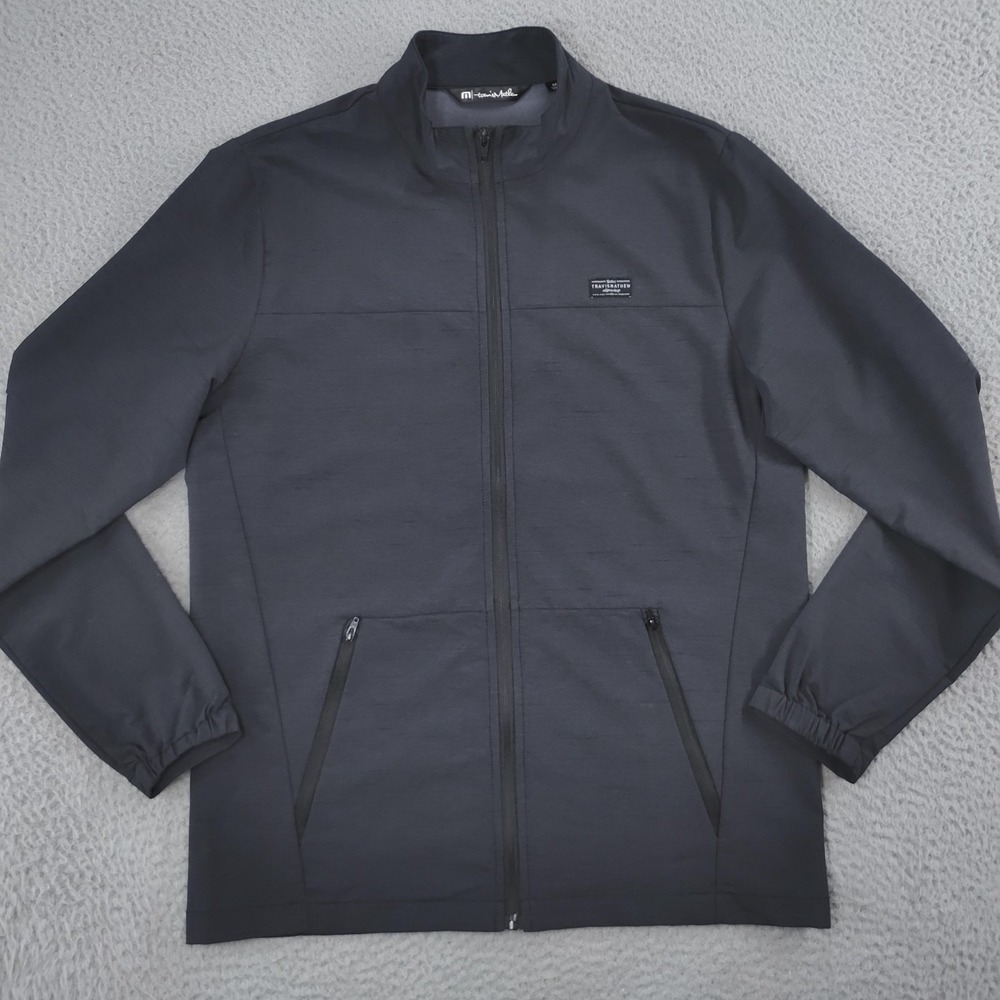TravisMathew Jacket Mens Medium Gray Full Zip Soft Shell Golf Windbreaker